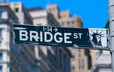 Bridge st, Road sign in NYC