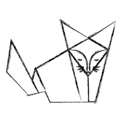 fox origami paper animal vector illustration design