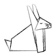 cute rabbit origami paper animal vector illustration design