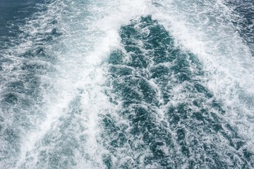 Fototapeta na wymiar The seawater ebbs away from the stern.