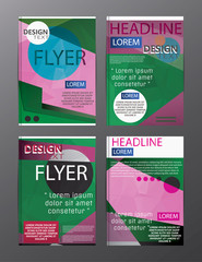 Set Flyer Design Abstract Polygonal. Business Template for Flyer, Banner,