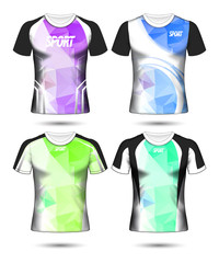 Set of Soccer sport t-shirt layout design poly template and polo shirt vector illustration