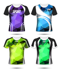 Set of Soccer sport t-shirt layout design poly template and polo shirt vector illustration