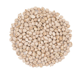 Heap of White Chick Pea or Kabuli Chana isolated on White Background
