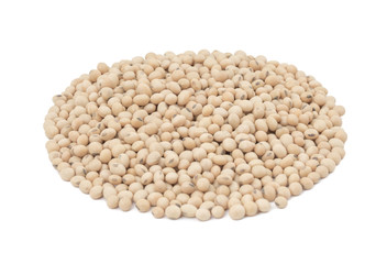 Heap of Black Eyed Peas Also Know as Chawli or Chawala isolated on White Background