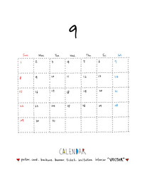 달력 / 손으로 그린 달력 이미지