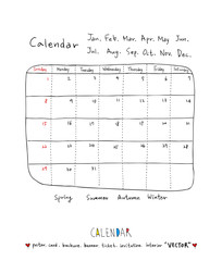 달력 / 손으로 그린 달력 이미지