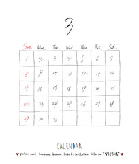 달력 / 손으로 그린 달력 이미지