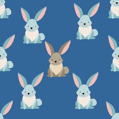 Seamless pattern animal forest background
