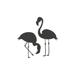 Two flamingos icon - vector illustrator on white background