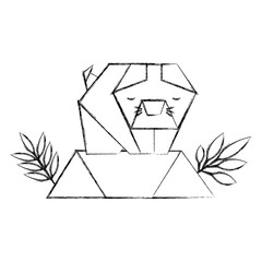 cat origami paper in the field vector illustration design