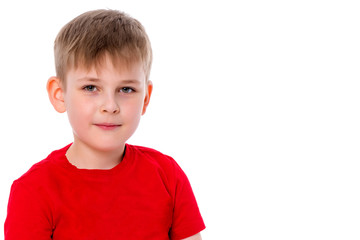 Portrait of a little boy close-up.