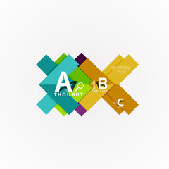 Abstract geometric option infographic banners, a b c steps process