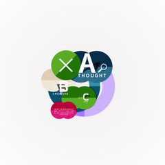 Abstract geometric option infographic banners, a b c steps process