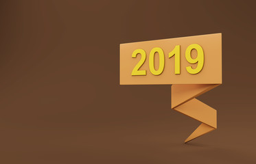     New Year 2019 - 3D Rendered Image 