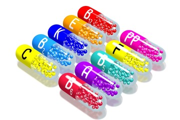 Vitamins concept - colorful pills