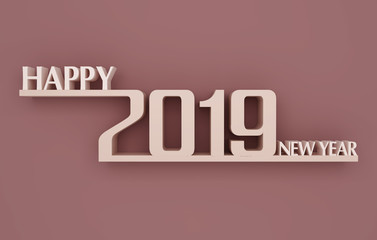     New Year 2019 - 3D Rendered Image 