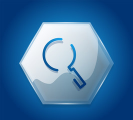 Search magnifyier web button, magnify icon. Modern magnifying glass sign, web site design or mobile app