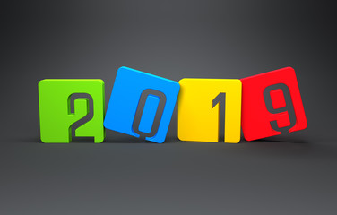 New Year 2019 - 3D Rendered Image