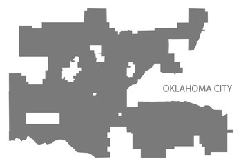 Oklahoma city map grey illustration silhouette