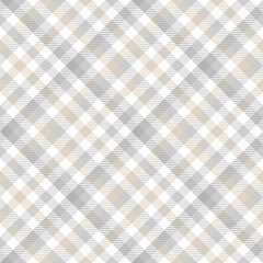 Tartan Seamless Pattern Background in Pastel Grey, Dusty Beige And White  Color  Plaid