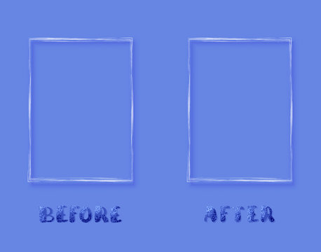 Before and After card. Vector illustration.