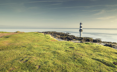 Grassy Shore of Penmon Beach in North Wales