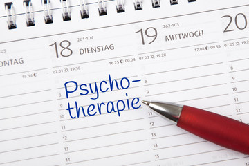 Eintrag im Kalender: Psychotherapie