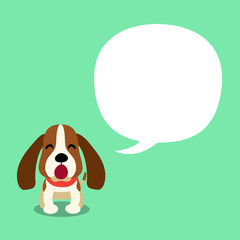 Vector cartoon character hound dog and speech bubble