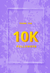 10K followers thank you post. Vector illustration.