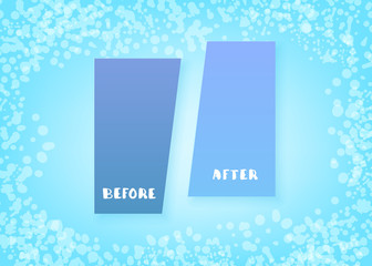 Before and After card. Vector illustration.