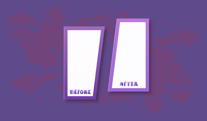 Before and After card. Vector illustration.