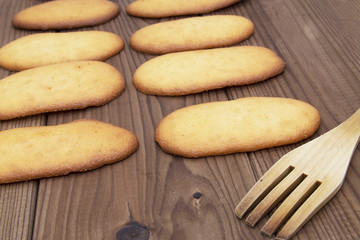 biscuits on wooden background