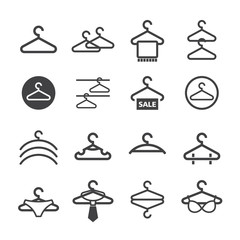 Clothes hanger icon set
