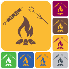 Brazier, zephyr and kebab icon