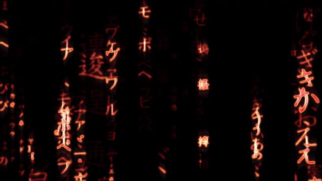 漢字やひらがなのホラーなマトリックス風の背景素材