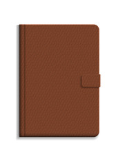 Diary or notebook in hard cover with leather texture
