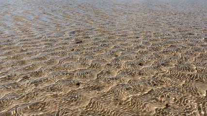 Sea sand clear  surface with waves  for background selective focus