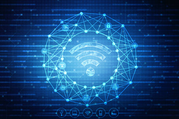 2d illustration technology background