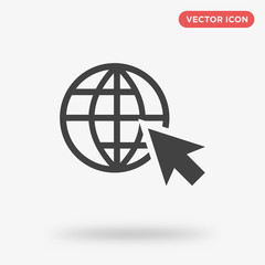 Click world icon isolated on white background