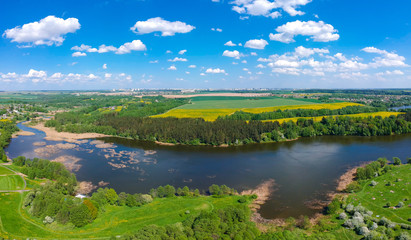 Fototapeta na wymiar Landscape in Belarus shutted from drone