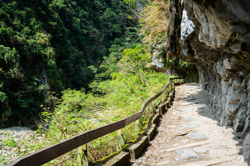 Path of Shakadang trail in taroko gorge in Hualien Taiwan