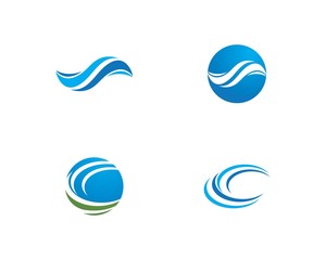 Fototapeta na wymiar Water Wave symbol and icon Logo Templa