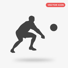 Volleyball player icon isolated on white background