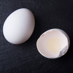 Eggs isolated on black