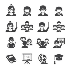 Teacher,Student icon set