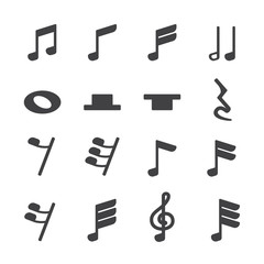 Music note icon set
