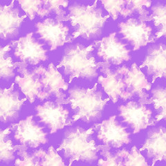 Purple splashes pattern. Watercolor abstract seamless pattern. Background with scattered purple splashes and stains. Hand painted immaculate tile of loose expressive paint blots. 190.