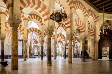 CORDOBA. The Great Mosque or Mezquita famous interior in Cordoba, Spain
