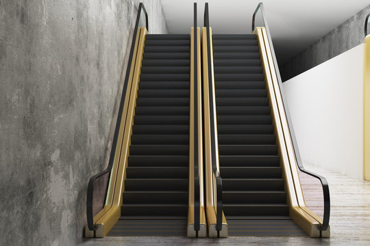 Abstract golden escalator